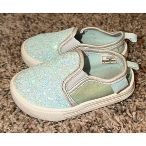 OshKosh B'Gosh Toddler Maeve Casual Mint Slip On Sneakers Glitter Sparkles  4